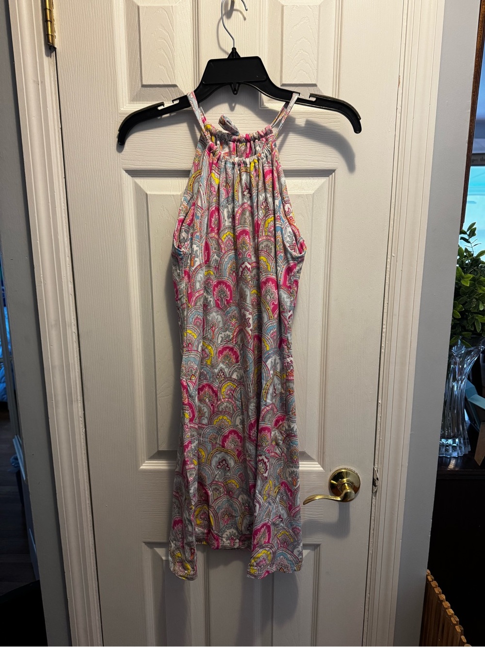 J MacLaughlin Pink & Gray Printed Halter Dress
Refitted to be an XS